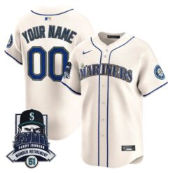 Seattle Mariners Hall-of-Famer Randy Johnson Patch Vapor Premier Limited Custom Jersey - All Stitched by Digigearus
