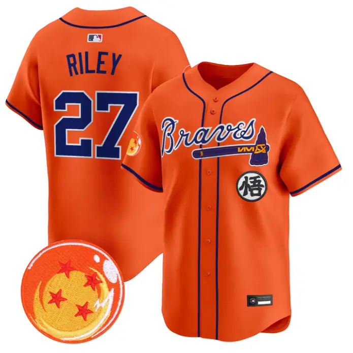 Austin Riley Jersey #27 Atlanta Braves Dragon Ball Premier Stitched by My Store
