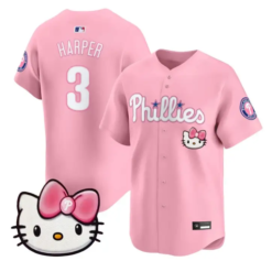 Bryce Harper Jersey #3 Philadelphia Phillies Hello Kitty Stitched by My Store