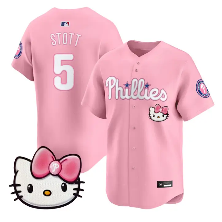Bryson Stott Jersey #5 Philadelphia Phillies Hello Kitty Stitched by My Store