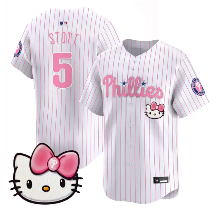 Bryson Stott Jersey #5 Philadelphia Phillies Hello Kitty Stitched by My Store
