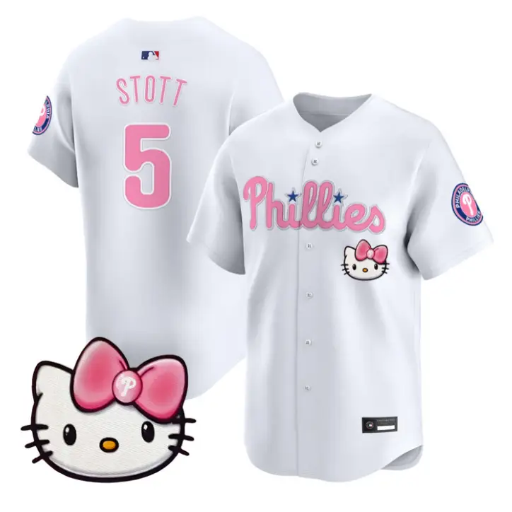 Bryson Stott Jersey #5 Philadelphia Phillies Hello Kitty Stitched by My Store
