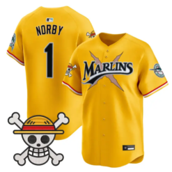 Connor Norby Jersey #1 Miami Marlins One Piece Premier Stitched by My Store