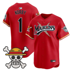 Connor Norby Jersey #1 Miami Marlins One Piece Premier Stitched by My Store