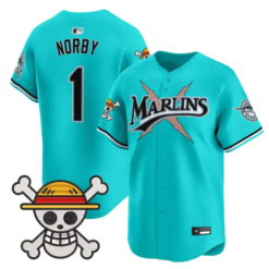 Connor Norby Jersey #1 Miami Marlins One Piece Premier Stitched by My Store