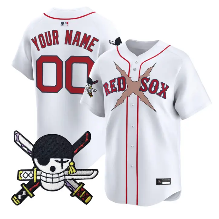 Custom Boston Red Sox Jersey Name, Number One Piece Zoro Patch Stitched by My Store