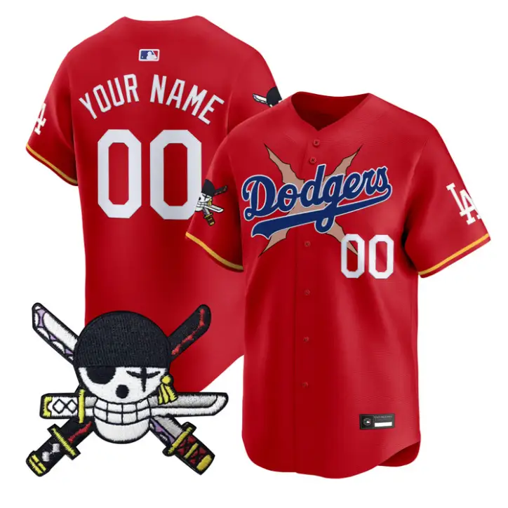 Custom Dodgers Jersey Name, Number One Piece Zoro Patch Premier Stitched by My Store
