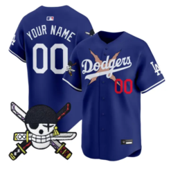 Custom Dodgers Jersey Name, Number One Piece Zoro Patch Premier Stitched by My Store