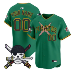 Custom Pittsburgh Pirates Jersey Name, Number One Piece Zoro Patch by My Store