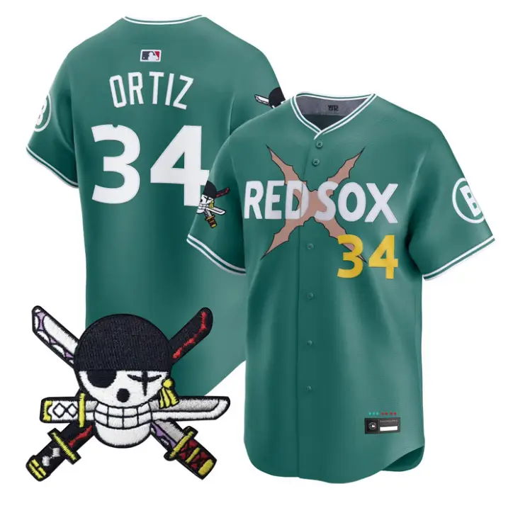 David Ortiz Jersey #34 Boston Red Sox One Piece Zoro Patch Stitched by My Store
