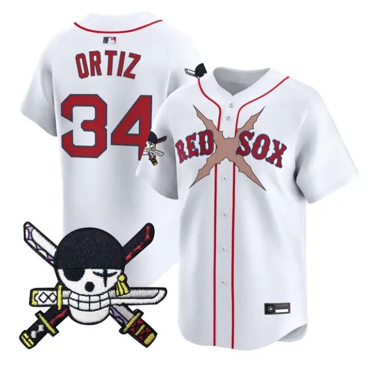 David Ortiz Jersey #34 Boston Red Sox One Piece Zoro Patch Stitched by My Store
