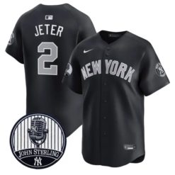 Derek Jeter Jersey #2 Yankees John Sterling Voice Tribute Stitched by My Store
