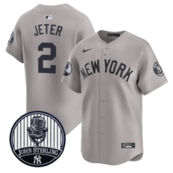 Derek Jeter Jersey #2 Yankees John Sterling Voice Tribute Stitched by My Store