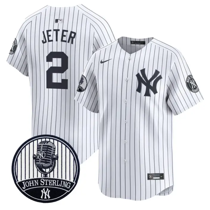 Derek Jeter Jersey #2 Yankees John Sterling Voice Tribute Stitched by My Store