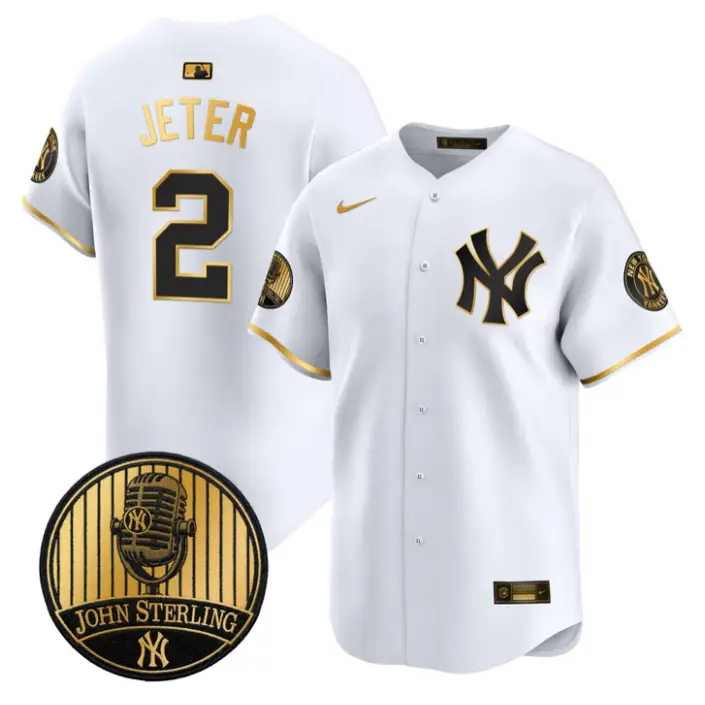 Derek Jeter Jersey #2 Yankees John Sterling Voice Tribute Stitched by My Store