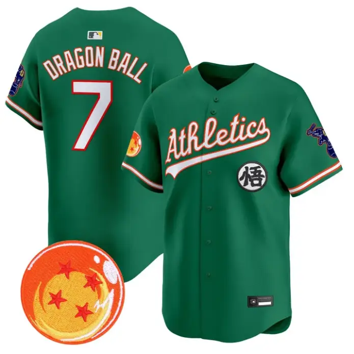 Dragon Ball Jersey #7 Athletics Jersey Dragon Ball Premier Stitched by My Store