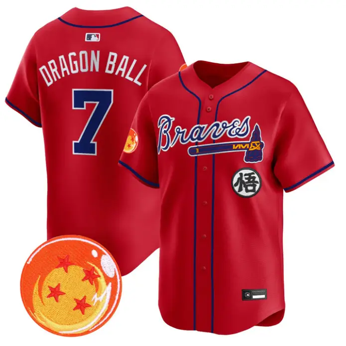 Dragon Ball Jersey #7 Atlanta Braves Dragon Ball Premier Stitched by My Store