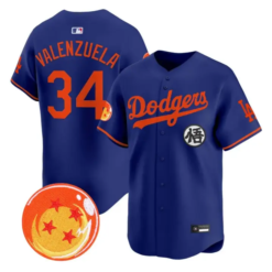 Fernando Valenzuela Jersey #34 Dodgers Dragon Ball Vapor Premier Stitched by My Store