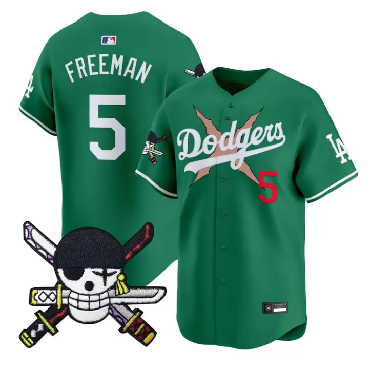 Freddie Freeman Jersey #5 Dodgers One Piece Zoro Patch Premier Stitched by My Store