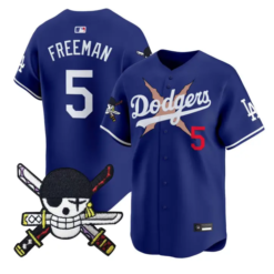 Freddie Freeman Jersey #5 Dodgers One Piece Zoro Patch Premier Stitched by My Store