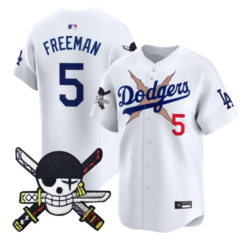 Freddie Freeman Jersey #5 Dodgers One Piece Zoro Patch Premier Stitched by My Store