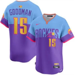 Hunter Goodman Jersey #15 Rockies Vapor Premier Limited All Stitched by My Store