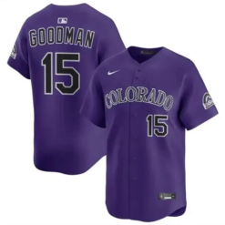 Hunter Goodman Jersey #15 Rockies Vapor Premier Limited All Stitched by My Store