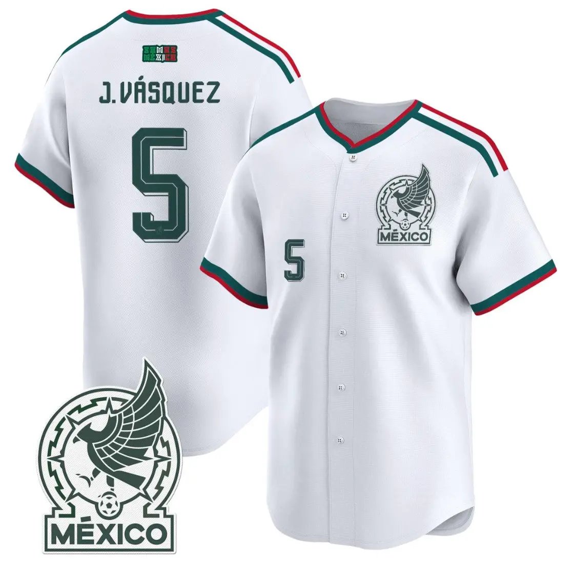 Johan Vásquez Jersey #5 Mexico 2026 National Team Vapor Baseball Stitched by My Store