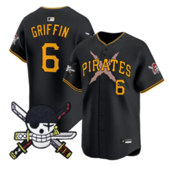 Konnor Griffin Jersey #6 Pittsburgh Pirates One Piece Zoro Patch Stitched by My Store