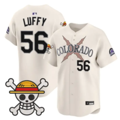 Luffy Jersey #56 Colorado Rockies One Piece Premier Limited Stitched by My Store