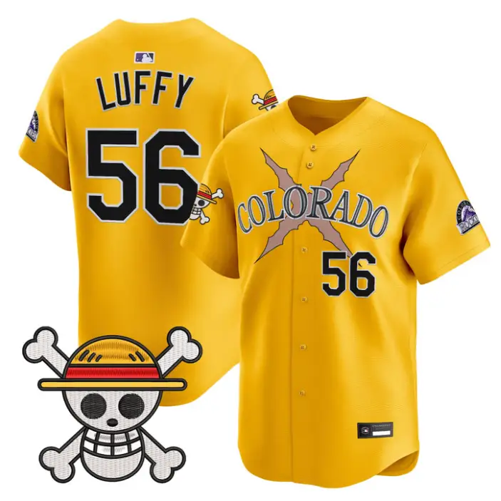 Luffy Jersey #56 Colorado Rockies One Piece Premier Limited Stitched by My Store