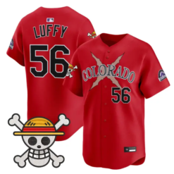 Luffy Jersey #56 Colorado Rockies One Piece Premier Limited Stitched by My Store