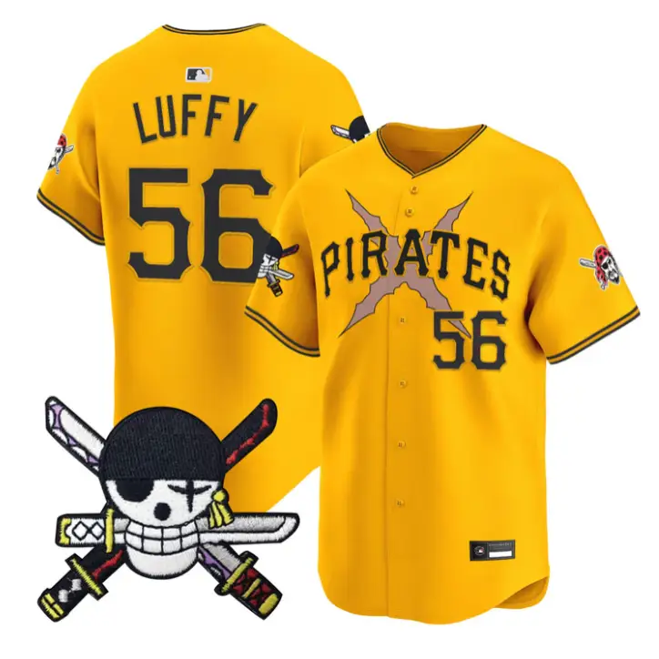 Luffy Jersey #56 Pittsburgh Pirates One Piece Zoro Patch Premier Stitched by My Store