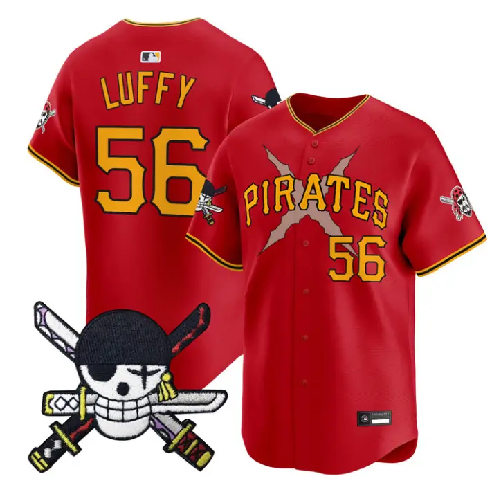 Luffy Jersey #56 Pittsburgh Pirates One Piece Zoro Patch Premier Stitched by My Store