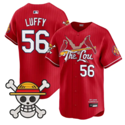Luffy Jersey #56 St. Louis Cardinals One Piece Premier Stitched by My Store