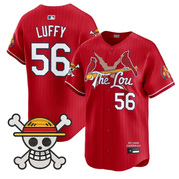 Luffy Jersey #56 St. Louis Cardinals One Piece Premier Stitched by My Store