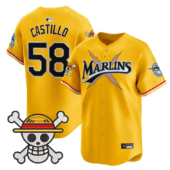 Luis Castillo Jersey #58 Miami Marlins One Piece Premier Stitched by My Store