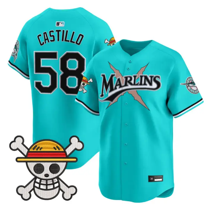 Luis Castillo Jersey #58 Miami Marlins One Piece Premier Stitched by My Store