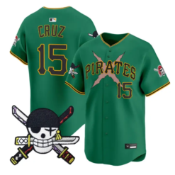 Oneil Cruz Jersey #15 Pittsburgh Pirates One Piece Zoro Patch Stitched by My Store