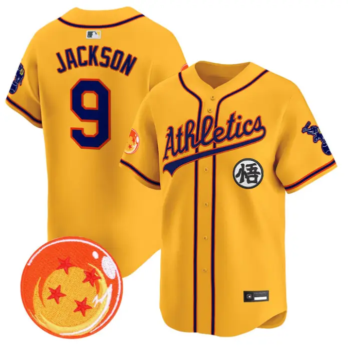 Reggie Jackson Jersey #9 Athletics Jersey Dragon Ball Premier Stitched by My Store