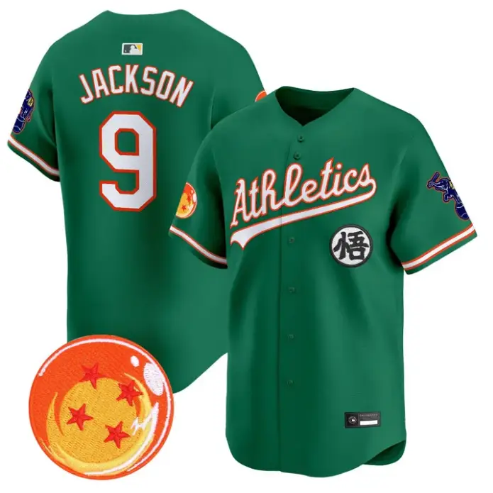 Reggie Jackson Jersey #9 Athletics Jersey Dragon Ball Premier Stitched by My Store