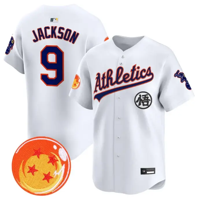 Reggie Jackson Jersey #9 Athletics Jersey Dragon Ball Premier Stitched by My Store