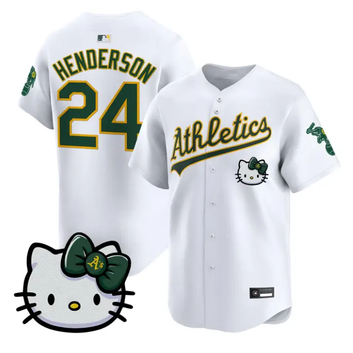 Rickey Henderson Jersey #24 Athletics Hello Kitty Vapor Premier Stitched by My Store