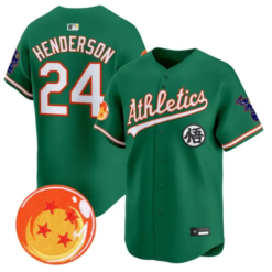 Rickey Henderson Jersey #24 Athletics Jersey Dragon Ball Premier Stitched by My Store