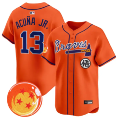 Ronald Acuna Jr Jersey #13 Atlanta Braves Dragon Ball Premier Stitched by My Store