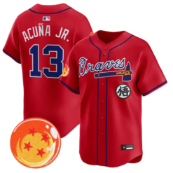 Ronald Acuna Jr Jersey #13 Atlanta Braves Dragon Ball Premier Stitched by My Store