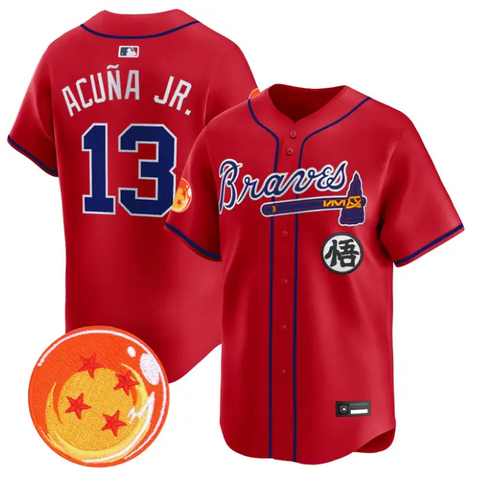 Ronald Acuna Jr Jersey #13 Atlanta Braves Dragon Ball Premier Stitched by My Store