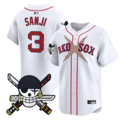 Sanji Jersey #3 Boston Red Sox One Piece Zoro Patch Premier Stitched by My Store