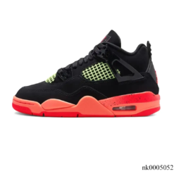 Air Jordan 4 Retro Black Infrared Barely Volt Shoes Sneakers by Air Jordan