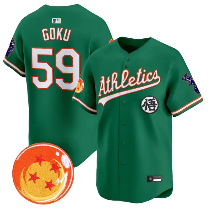 Son Goku Jersey #59 Athletics Jersey Dragon Ball Premier Stitched by My Store